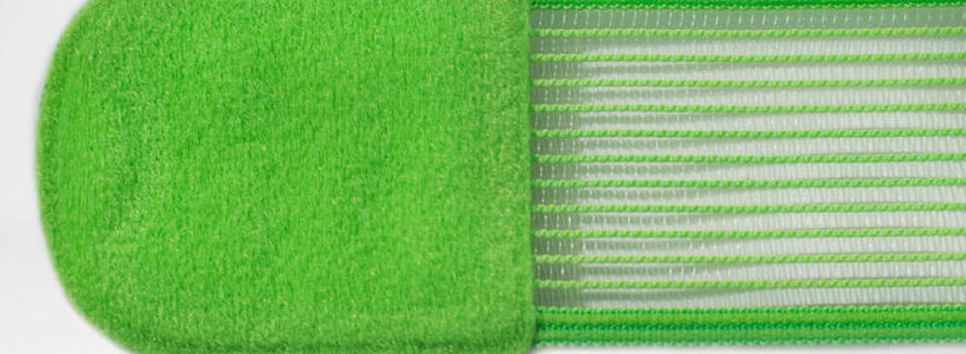 Ankle bandage detailed recording taping belt Detailed view of the green taping belt belonging to the ankle bandage