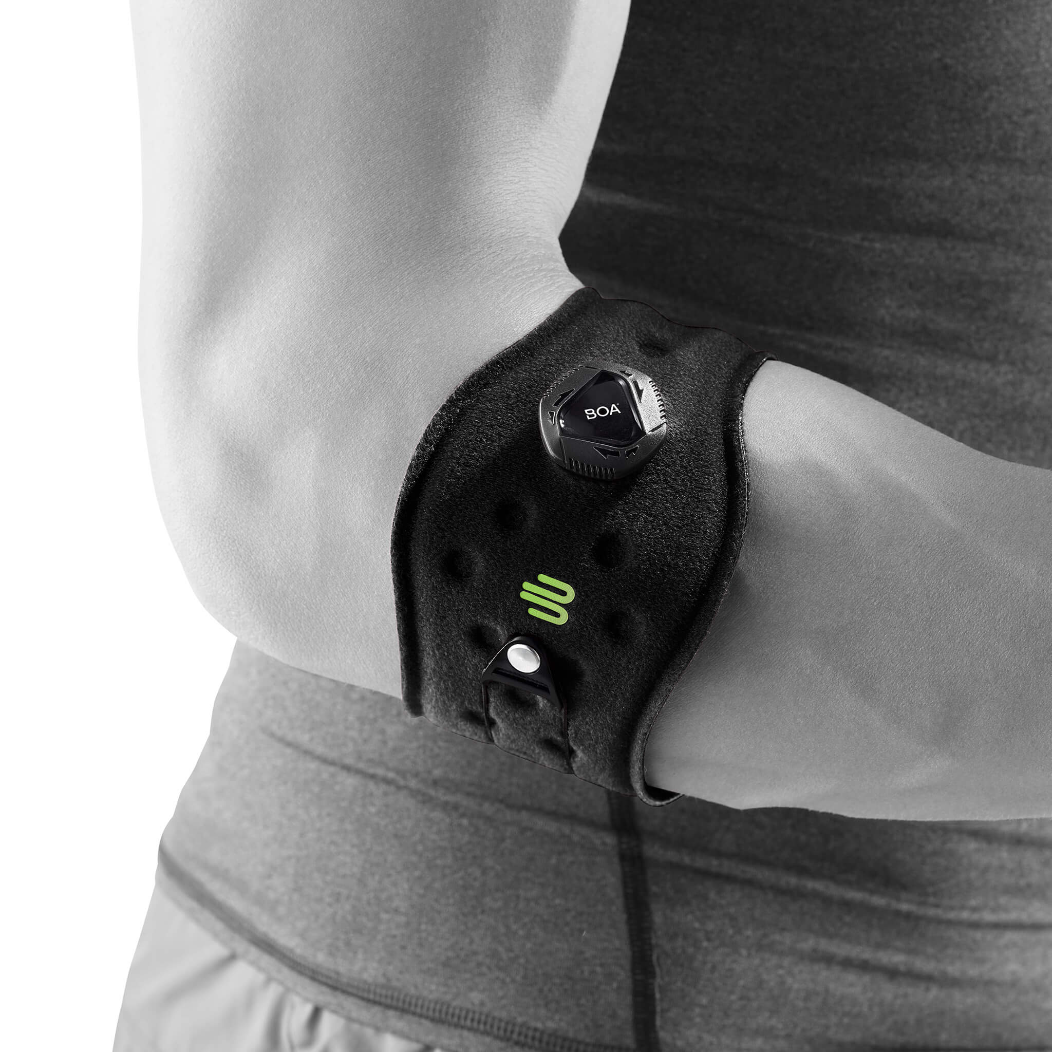 Completion of the black elbow clip on the stylized gray body