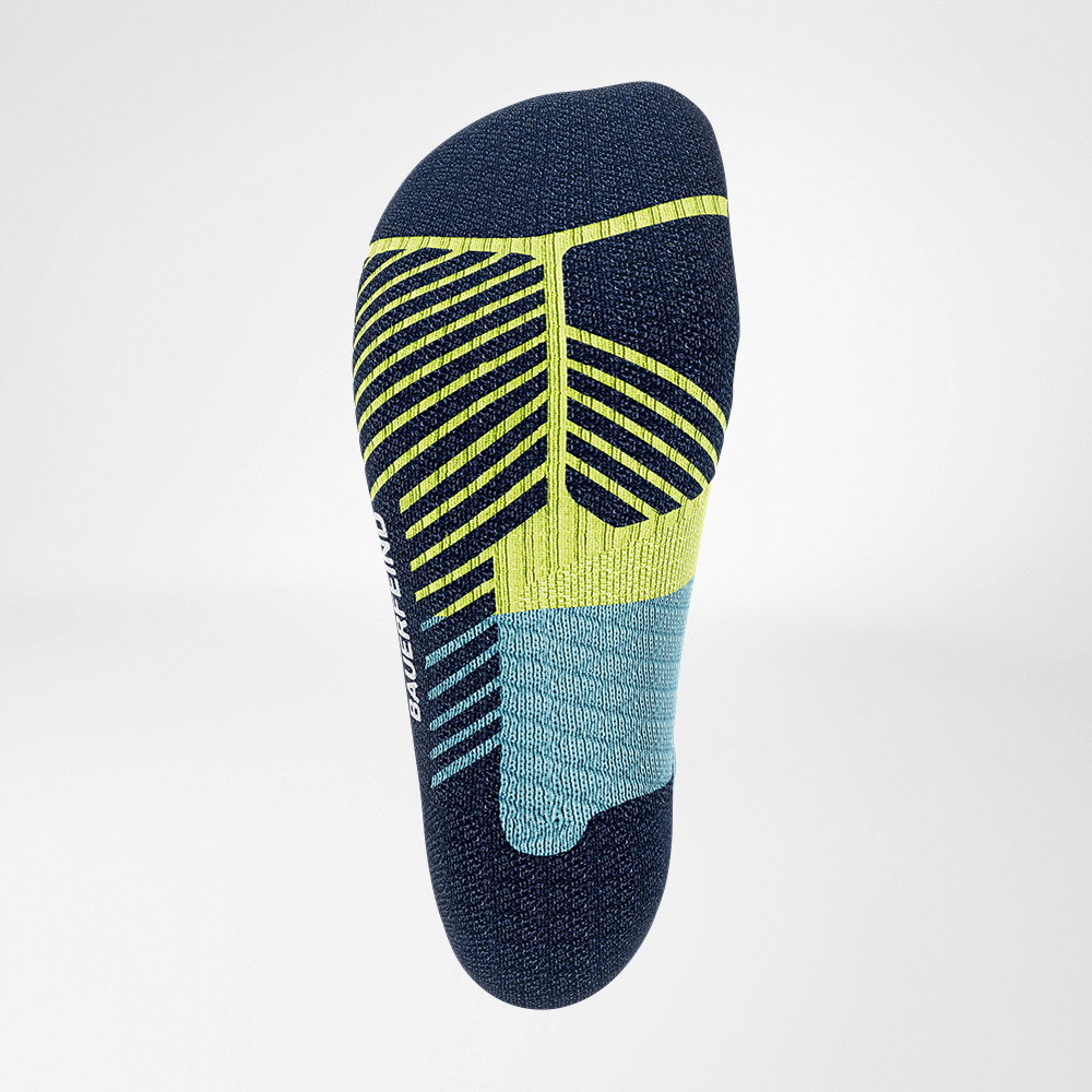 View from below - detailed view of the relief brine of the trail run - running socks