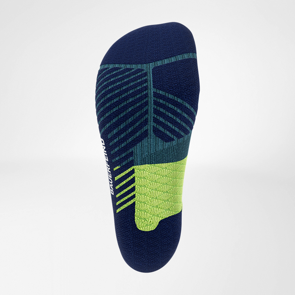View from below - detailed view of the relief brine of the trail run - running socks