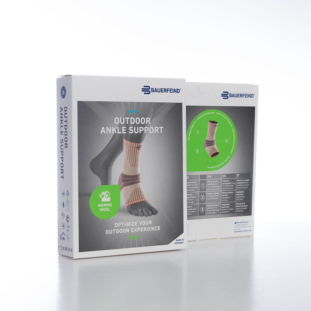 Outdoor ankle support with merino wool for enhanced stability and comfort during hiking and sports