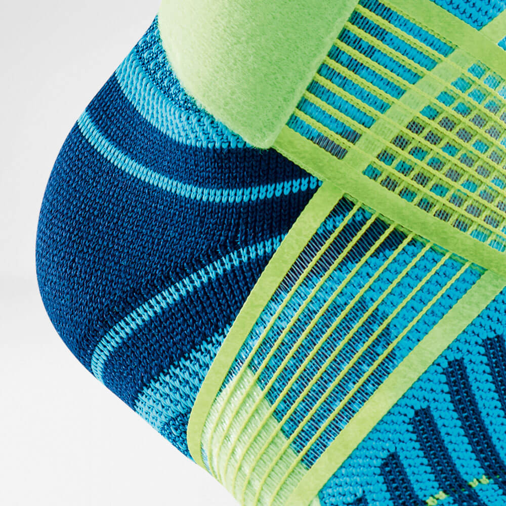Detailed recording of the Ankle Support with a focus on the taping belt and the heel